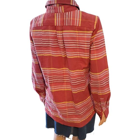 NEW 44 Degrees North Size M Foreman Fit Brick Red Plaid Flannel Shirt Pockets - Picture 3 of 9